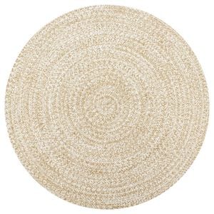 vidaXL Vloerkleed handgemaakt 120 cm jute wit en naturel