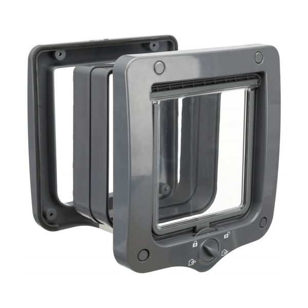 TRIXIE Kattenluik met 2 tunnels en 4 standen grijs