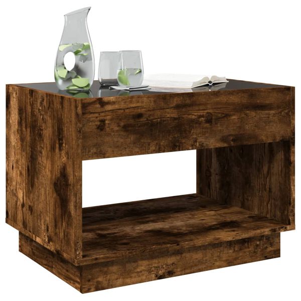 vidaXL Salontafel met Infinity LED 70x50x50 cm gerookt eikenkleurig