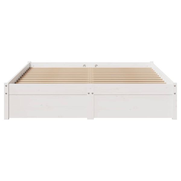 vidaXL Bedframe zonder matras massief grenenhout wit 120x200 cm