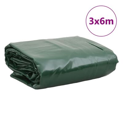 vidaXL Dekzeil 650 g/m² 3x6 m groen