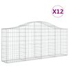 vidaXL Schanskorven 12 st gewelfd 200x30x80/100 cm ijzer