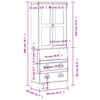 vidaXL Hoge kast VIKEN 80x40x200 cm massief grenenhout zwart