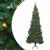 vidaXL Hoek Kunstkerstboom met 300 LED Groen 240 cm PVC en Metaal