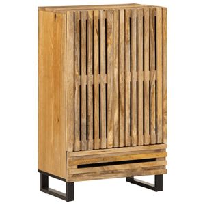 vidaXL Hoge kast 60x34x100 cm massief ruw mangohout