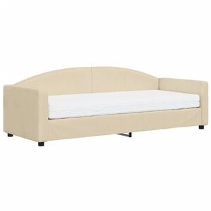 vidaXL Slaapbank met matras 80x200 cm stof cr&egrave;mekleurig