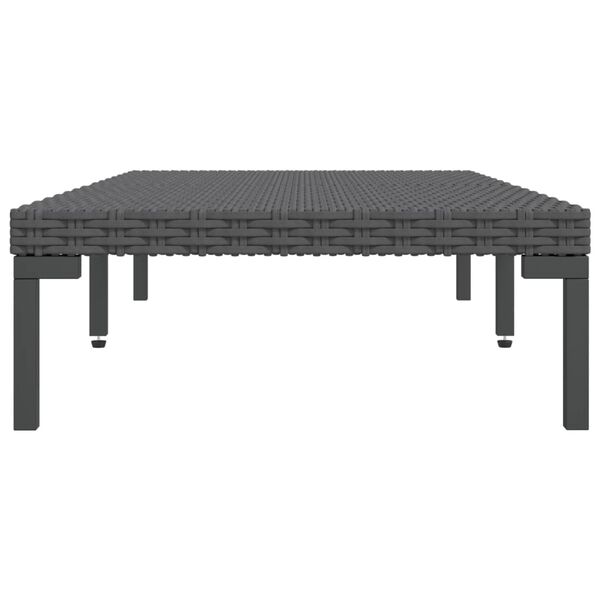 vidaXL Tuintafel halfrond poly rattan donkergrijs