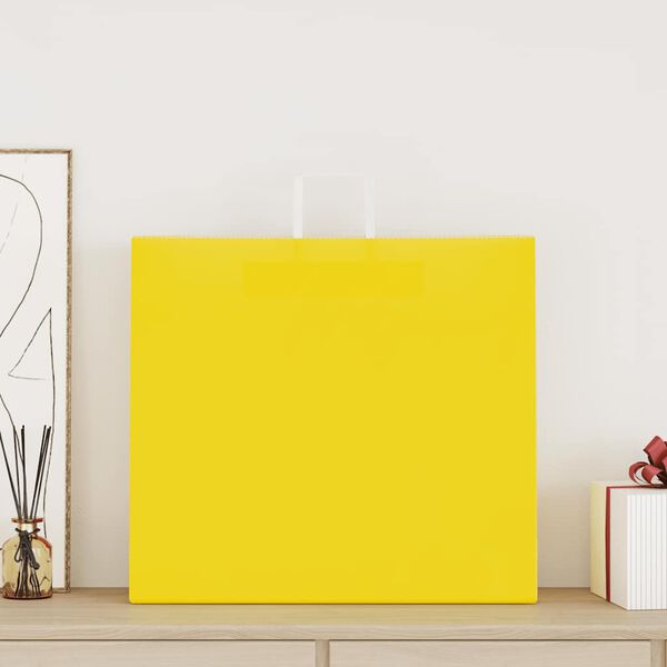 vidaXL Papieren zakken 50 st met hengsels 54x15x49 cm geel