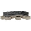 vidaXL Tuin Sofa Set 9 st Lichtgrijs poly rattan