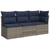 vidaXL Tuinbank met kussen met opslag Grijs 172 x 62 x 69 cm Poly riet