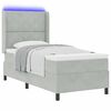 vidaXL Boxspringbed met matras met LED Lichtgrijs 90 x 190 cm Fluweel