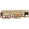 vidaXL Buiten bankenset met kussen 8 pcs Natuurlijk en Beige Polyester