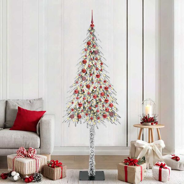 vidaXL Kerstboom met 300 LED met standaard Wit 210 cm PE en staal