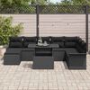 vidaXL Tuin Sofa Set met kussen 9 pcs Zwart poly rattan