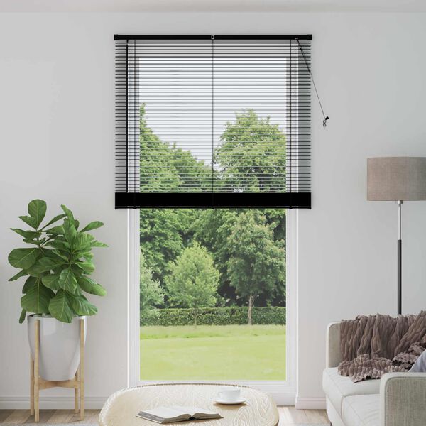 vidaXL Venetiaanse Blind Verstelbaar Zwart 213 x 120 cm PVC