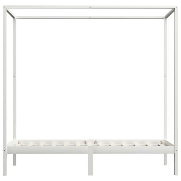 vidaXL Hemelbedframe massief grenenhout wit 90x200 cm