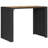 vidaXL Tuinbartafel acaciahouten blad 145x80x110 cm poly rattan zwart