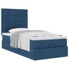 vidaXL Bed met matras 100x200 cm stof blauw