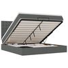 vidaXL Ottoman bed met matras en LED's 180x200cm stof donkergrijs