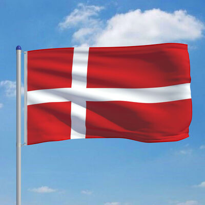 vidaXL Vlag met vlaggenmast Denemarken 6 m aluminium