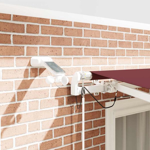 vidaXL Luifel automatisch uittrekbaar met LED 300x250 cm bordeauxrood