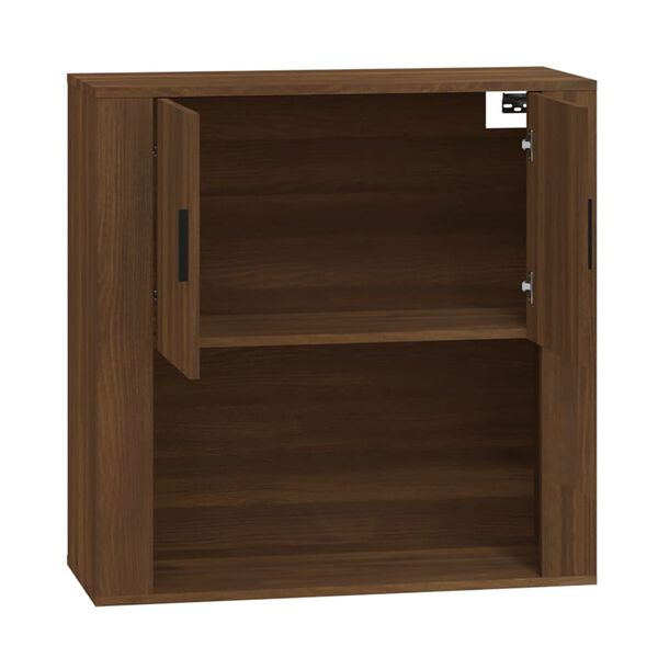 vidaXL Wandkast 80x33x80 cm bewerkt hout bruin eikenkleur