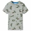 Kindershirt 140 gem&ecirc;leerd lichtkaki
