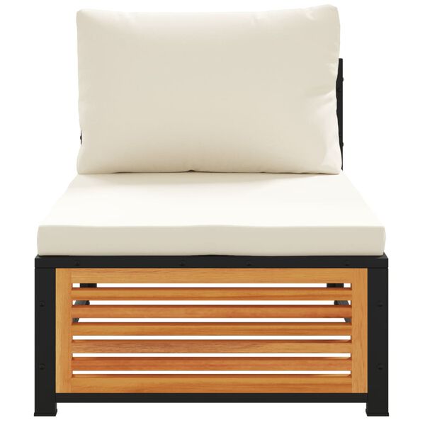 vidaXL Tuinbank zonder armleuningen met kussens massief acaciahout