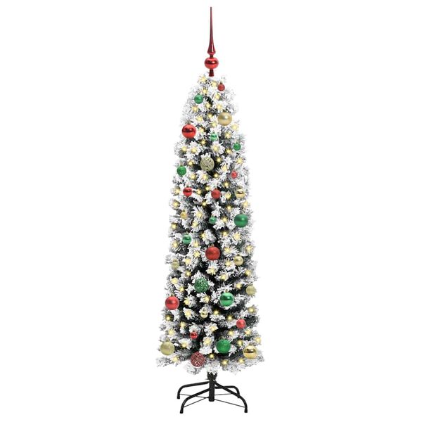 vidaXL Kunstkerstboom Groen 150 cm PVC en Staal en Kunststof