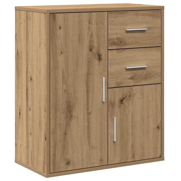 vidaXL Dressoir met lade Artisan Eiken 60 x 31 x 70 cm Bewerkt hout