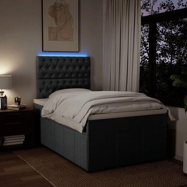 vidaXL Boxspring met matras stof taupe 120x190 cm