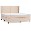 vidaXL Boxspring met matras kunstleer cappuccinokleurig 180x200 cm
