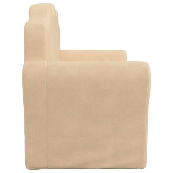 vidaXL Kinderbank 2-zits zacht pluche crèmekleurig