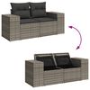 vidaXL 11-delige Loungeset met kussens poly rattan grijs