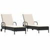 vidaXL Ligstoelen 2 st met kussens poly rattan zwart