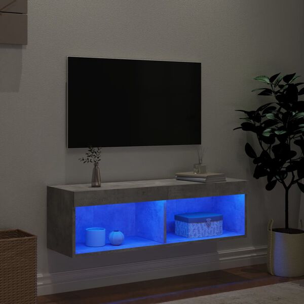 vidaXL Tv-meubel met LED-verlichting 100x30x30 cm betongrijs