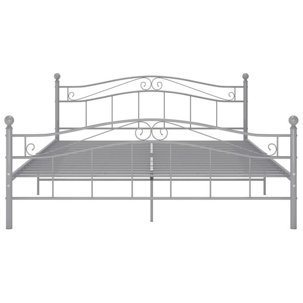 vidaXL Bedframe metaal grijs 200x200 cm