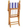 vidaXL Tuinstoelen 6 st inklapbaar stof en massief hout blauw en wit