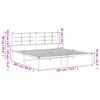 vidaXL Bedframe met hoofdbord metaal zwart 180x200 cm