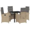 vidaXL Tuin eettafelset 5 st Beige poly rattan