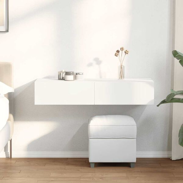 vidaXL Wandschap met lades 100x36x19 cm bewerkt hout wit