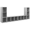 vidaXL Tv-meubelen 4 st 107x35x37 cm bewerkt hout betongrijs
