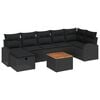 vidaXL Tuinbankenset 8 st Zwart Poly riet