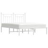 vidaXL Bedframe met hoofdbord metaal wit 140x200 cm