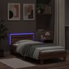 vidaXL Bedframe met hoofdbord en LED bruin eikenkleur 90x190 cm