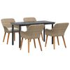 vidaXL Tuin eettafelset 5 st Beige poly rattan