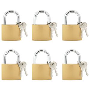 vidaXL U-slot met sleutels 6 pcs Koper IJzer