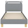 vidaXL Bedframe voor kinderen met hoofdbord Lichtgrijs 80 x 160 cm