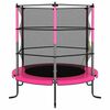 vidaXL Trampoline met veiligheidsnet rond 140x160 cm roze