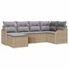 vidaXL Tuin Sofa Set Beige poly rattan